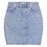 LEVI'S Mom Acid Wash Womens Straight Skirt Blue Knee Length Denim S