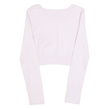 GUESS Cropped Womens Cardigan Pink Tight Knit S