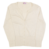 MONSOON Womens Cardigan Beige Tight Knit UK 12