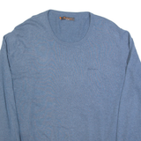 BEN SHERMAN Womens Jumper Blue Tight Knit 4XL