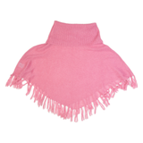 GUESS Poncho Womens Jumper Pink Roll Neck Tight Knit Short Sleeve Mohair S