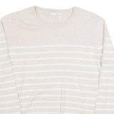GAP Womens Patterned Jumper Beige Striped Tight Knit S