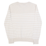 GAP Womens Patterned Jumper Beige Striped Tight Knit S