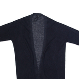 COS Womens Cardigan Black Open Knit Linen XS