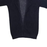 COS Womens Cardigan Black Open Knit Linen XS