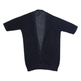 COS Womens Cardigan Black Open Knit Linen XS
