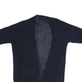 COS Womens Cardigan Black Open Knit Linen XS