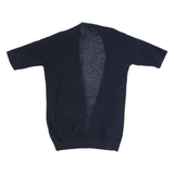 COS Womens Cardigan Black Open Knit Linen XS