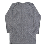 LULULEMON Womens Sports Top Grey Long Sleeve Chevron M