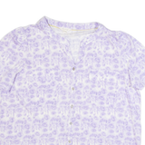 WHITE STUFF Womens Printed Shirt Purple V-Neck UK 16