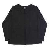 LANDS END Shaped Fit Womens Top Black Long Sleeve XL