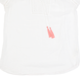 FAT FACE Womens Top White V-Neck UK 12