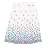 Womens A-Line Skirt White Midi Floral S