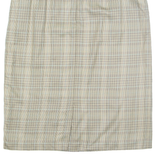 Womens Pencil Skirt Brown Midi Check L