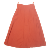 Womens A-Line Skirt Orange Midi XS