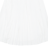 ALEXANDER Womens Pleated Skirt White Midi Polka Dot M