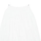 ALEXANDER Womens Pleated Skirt White Midi Polka Dot M