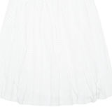 ALEXANDER Womens Pleated Skirt White Midi Polka Dot M