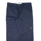 DICKIES Double-knee Workwear Mens Trousers Blue Loose Straight W42 L30