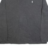 POLO RALPH LAUREN Estate Rib Mens Jumper Grey 1/4 Zip Tight Knit XL