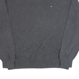 TOMMY HILFIGER Mens Jumper Grey V-Neck Tight Knit L