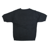 FUBU Mens Jumper Black Tight Knit Short Sleeve L