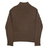 RALPH LAUREN POLO JEANS COMPANY Mens Jumper Brown 1/4 Zip Tight Knit M