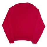 POLO RALPH LAUREN Mens Jumper Red V-Neck Tight Knit 2XL