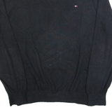 TOMMY HILFIGER Mens Jumper Black Tight Knit L