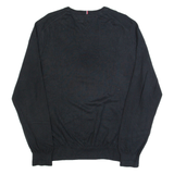 TOMMY HILFIGER Mens Jumper Black Tight Knit L