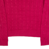 RALPH LAUREN Womens Jumper Red Cable Knit L