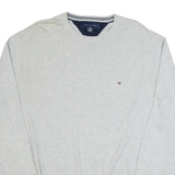 TOMMY HILFIGER Mens Jumper Grey Tight Knit L