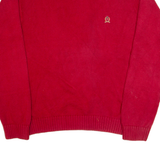 TOMMY HILFIGER Mens Jumper Red Tight Knit XL