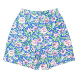 BACK BAY Pleated Womens Casual Shorts Blue 90s Floral S W27