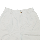 CAROLINA BLUES Pleated Womens Chino Shorts Grey S W28