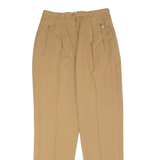 BEST CONNECTIONS Pleated Womens Trousers Beige Slim Straight 90s W26 L28