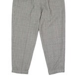 PATRICE BREAL Houndstooth Check Womens Trousers Grey Slim Tapered 90s Wool W28 L25