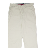 TOMMY HILFIGER Chino Mens Twill Trousers Cream Regular Straight W34 L32