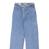 LEVI'S Rib Cage BIG E Womens Jeans Blue Relaxed Straight W26 L27