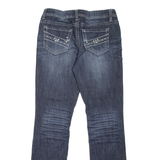 WAREHOUSE ONE Mid Rise Womens Jeans Blue Relaxed Straight Stone Wash W29 L32