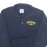 CHAMPION Michigan Mens Sweatshirt Blue 1/4 Zip USA L