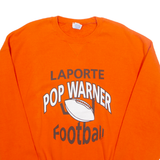 RUSSELL ATHLETIC Laporte Pop Warner Football Mens Sweatshirt Orange USA XL