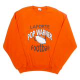 RUSSELL ATHLETIC Laporte Pop Warner Football Mens Sweatshirt Orange USA XL