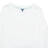 NAUTICA Womens Sweatshirt White V-Neck M