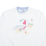 MORNING SUN Beach Day Womens Sweatshirt White 90s XS