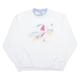 MORNING SUN Beach Day Womens Sweatshirt White 90s XS