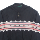 SCANDIA WOODS Aztec Mens Sweatshirt Black V-Neck XL