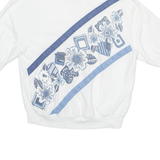 LAND & SEA Womens Sweatshirt White Collared 90s M