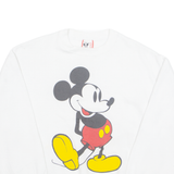 DISNEY Mickey Womens Sweatshirt White 90s USA L