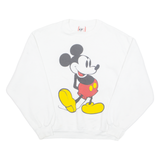 DISNEY Mickey Womens Sweatshirt White 90s USA L
